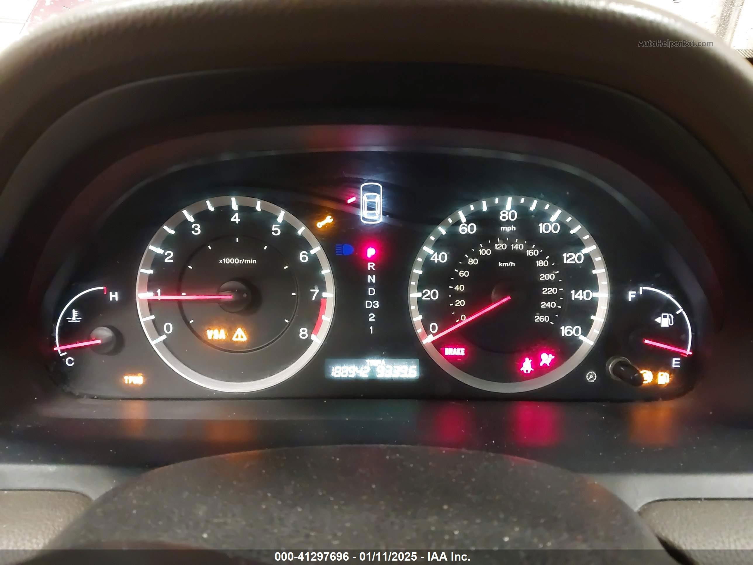 2008 Honda Accord 2.4 Ex-l Burgundy vin: 1HGCP26858A004778