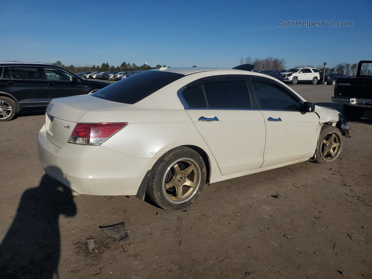 2008 Honda Accord Exl White vin: 1HGCP36808A085193