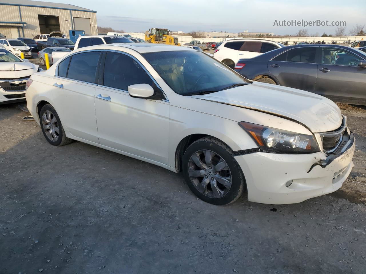 2009 Honda Accord Exl White vin: 1HGCP36809A017400