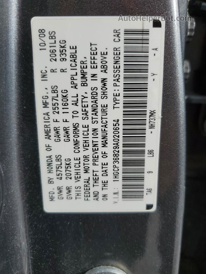 2009 Honda Accord Exl Gray vin: 1HGCP36829A020654