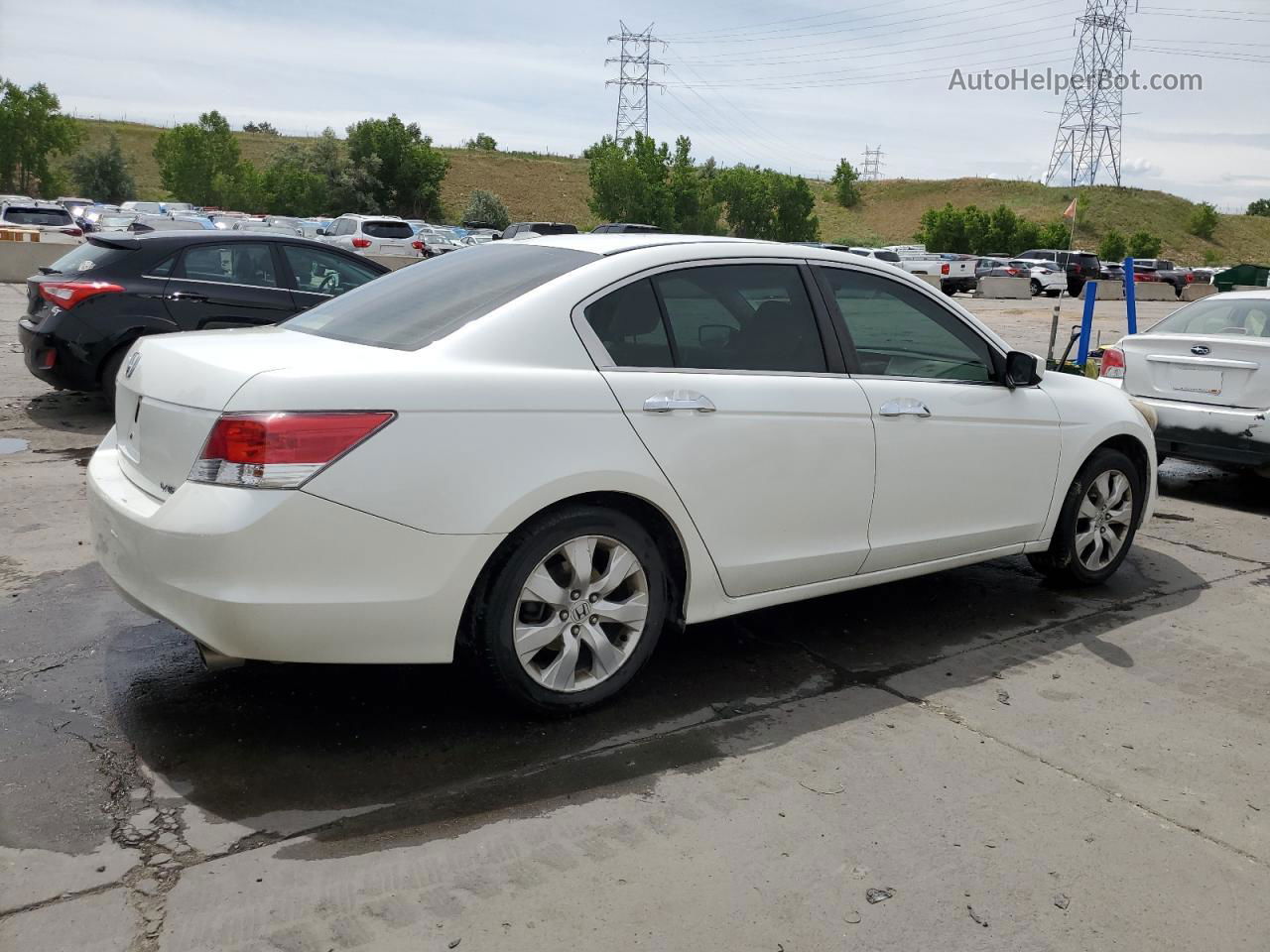 2009 Honda Accord Exl White vin: 1HGCP36839A049113