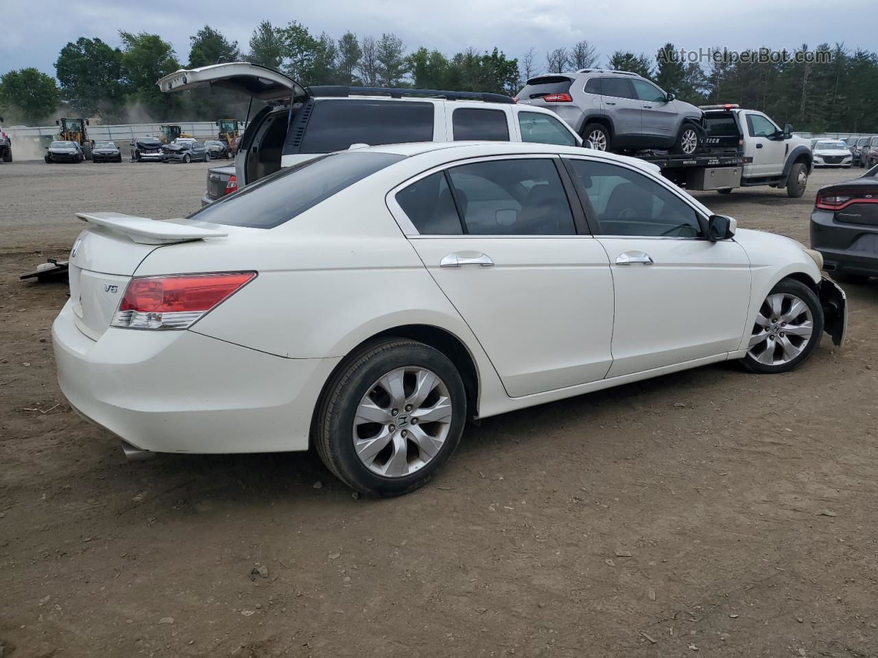 2009 Honda Accord Exl White vin: 1HGCP36849A043109