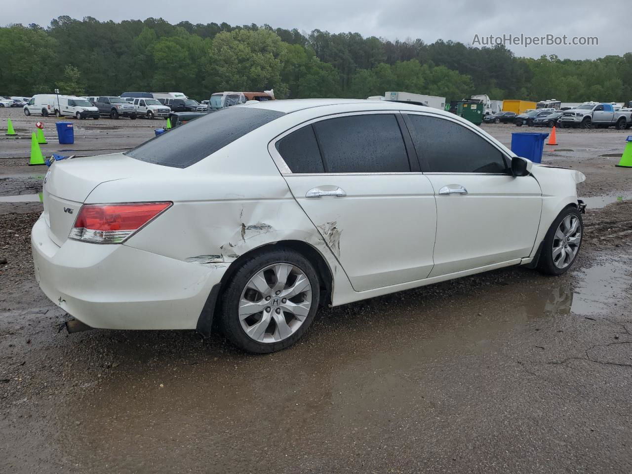 2009 Honda Accord Exl White vin: 1HGCP36849A047614