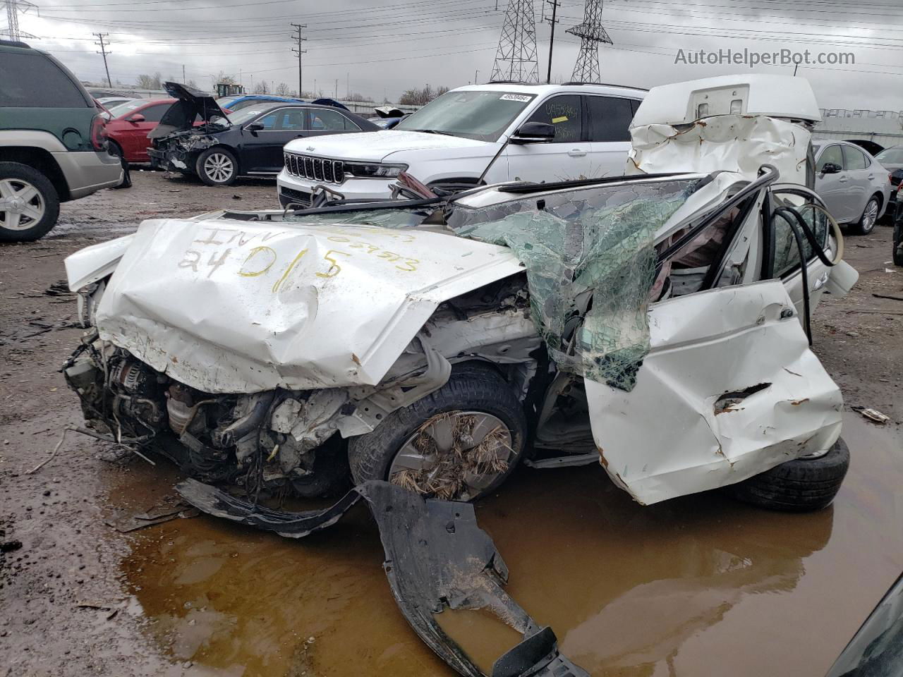 2008 Honda Accord Exl White vin: 1HGCP36858A059513