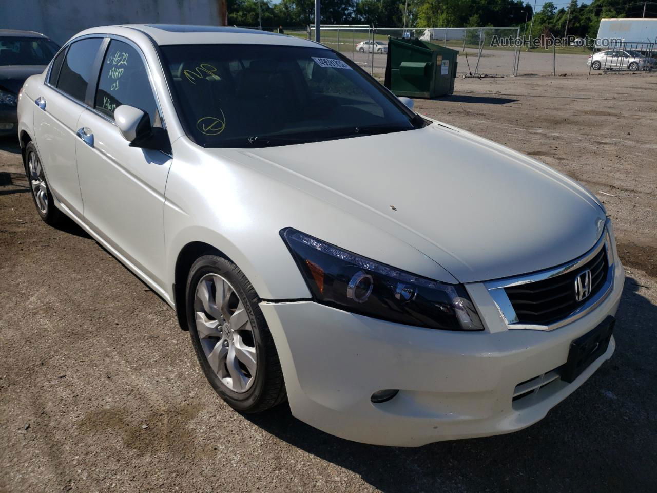 2009 Honda Accord Exl White vin: 1HGCP36859A017134