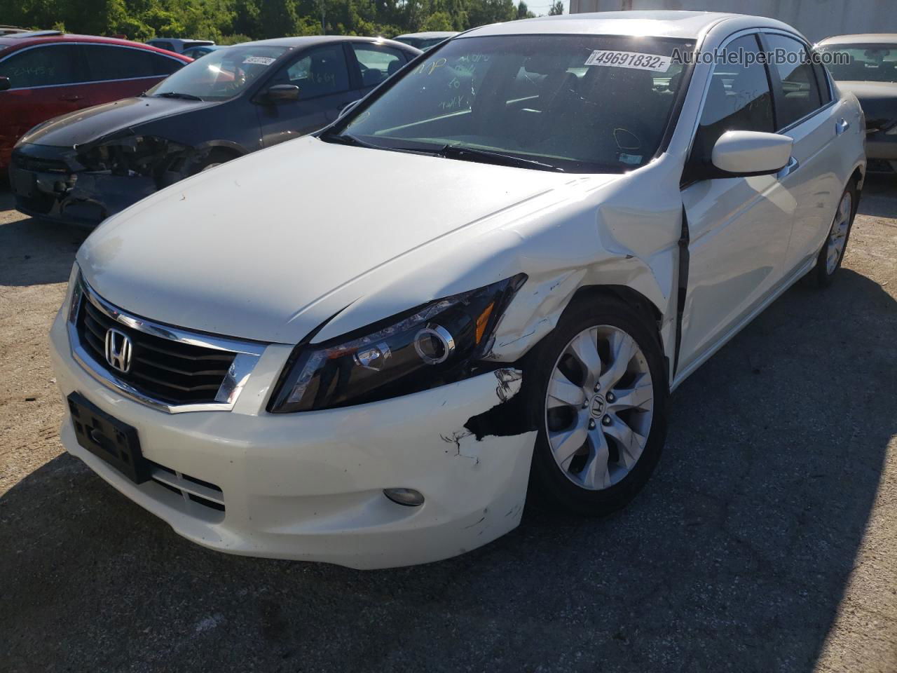 2009 Honda Accord Exl White vin: 1HGCP36859A017134