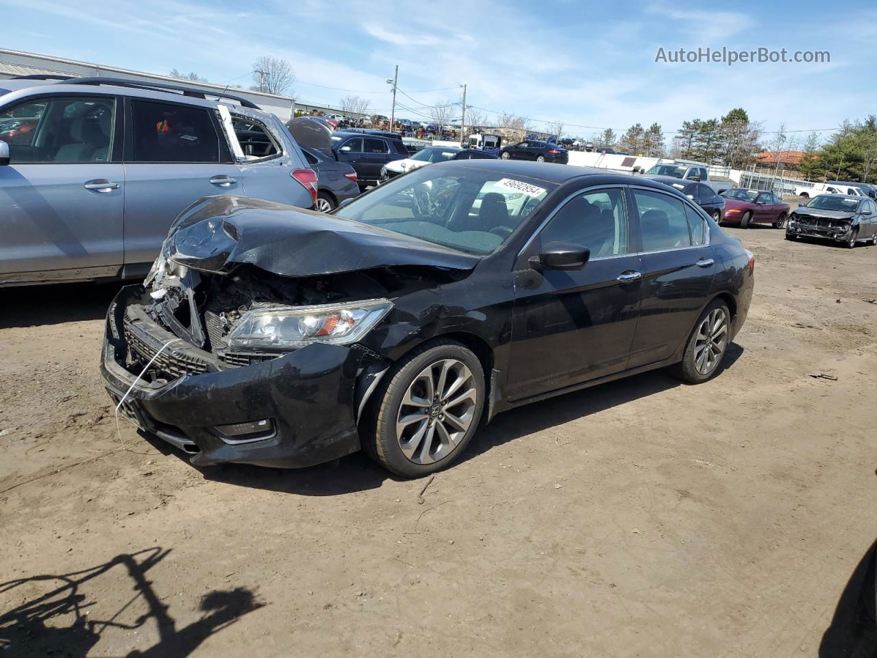 2015 Honda Accord Sport Черный vin: 1HGCR2E59FA192638