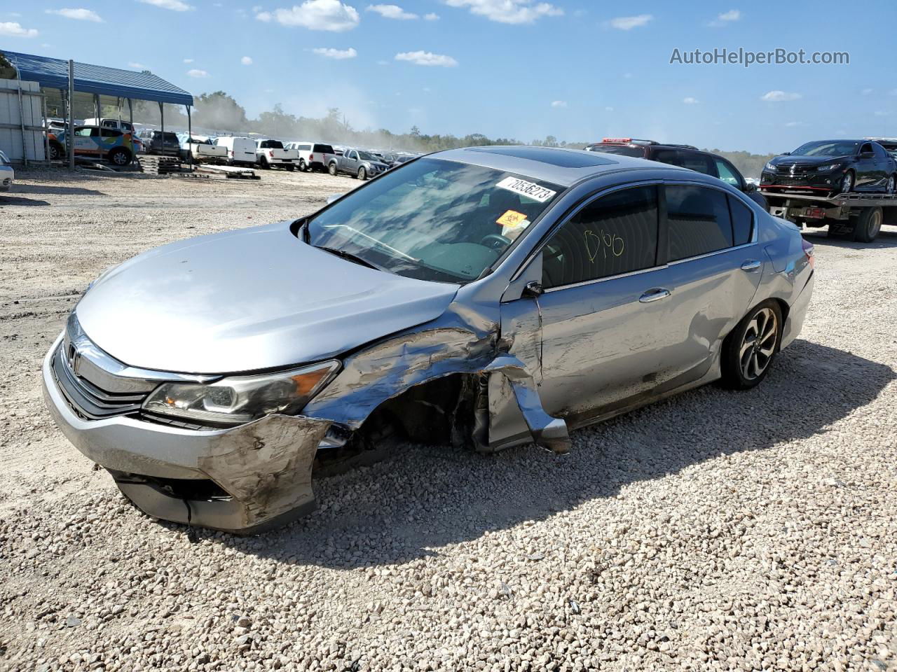 2016 Honda Accord Ex Silver vin: 1HGCR2E73GA008801