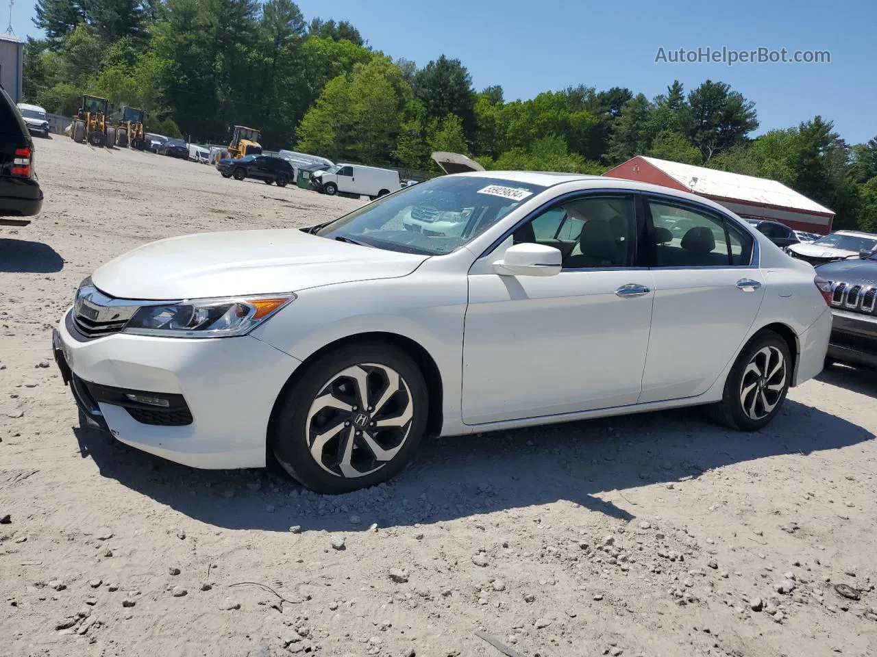 2017 Honda Accord Ex White vin: 1HGCR2F00HA046876