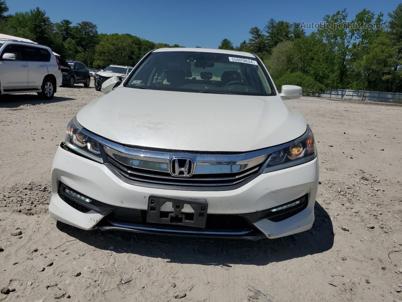 2017 Honda Accord Ex White vin: 1HGCR2F00HA046876