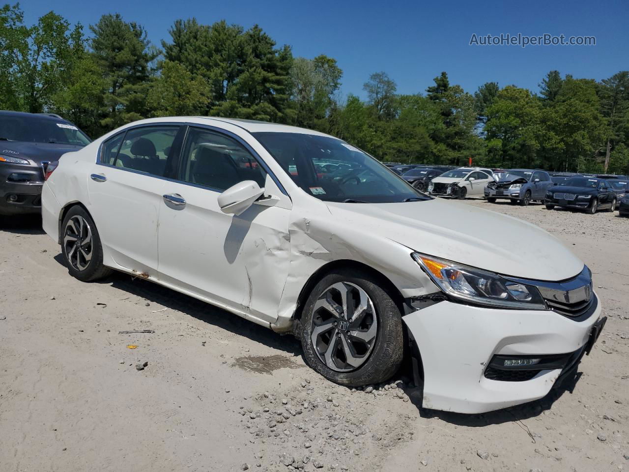 2017 Honda Accord Ex White vin: 1HGCR2F00HA046876