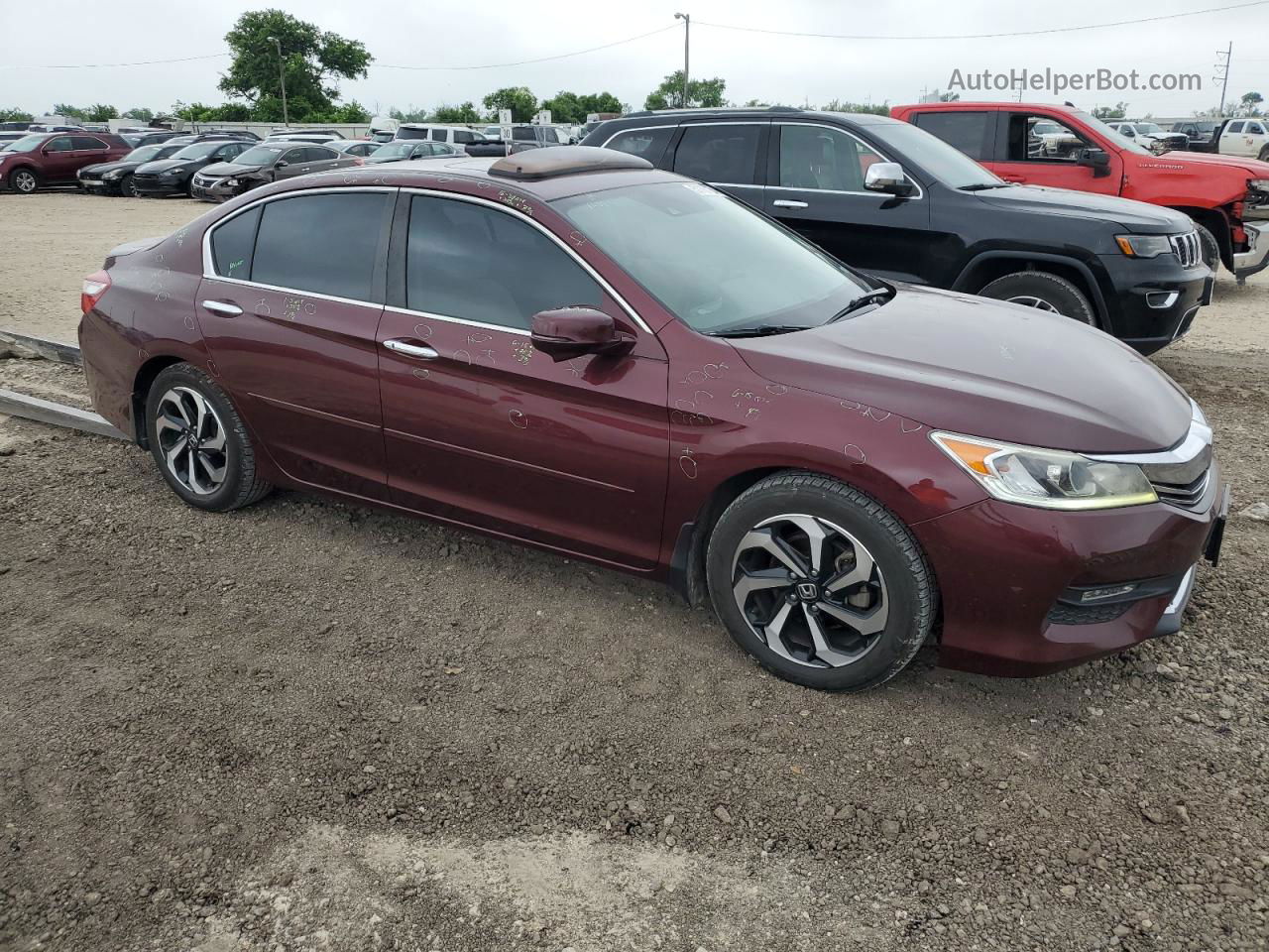 2016 Honda Accord Ex Burgundy vin: 1HGCR2F01GA049493