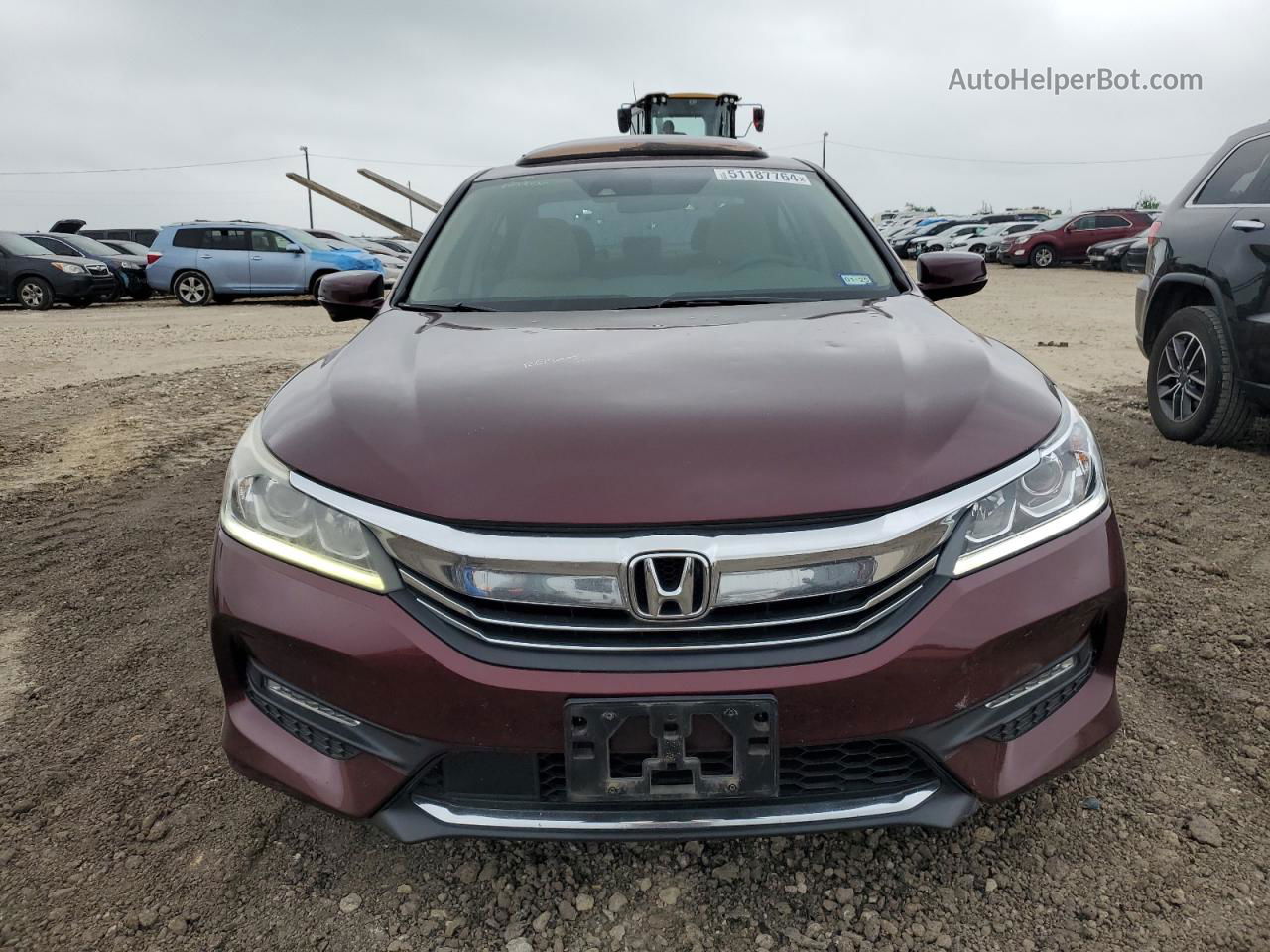 2016 Honda Accord Ex Бордовый vin: 1HGCR2F01GA049493