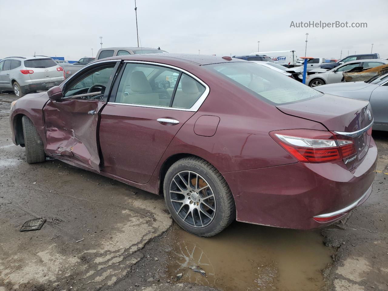 2017 Honda Accord Ex Burgundy vin: 1HGCR2F01HA087789