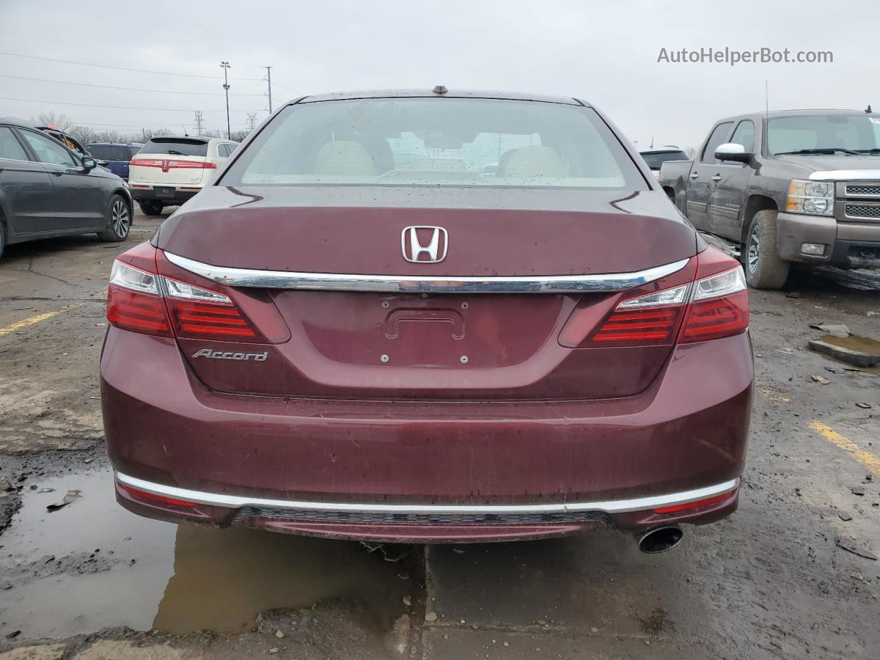 2017 Honda Accord Ex Burgundy vin: 1HGCR2F01HA087789