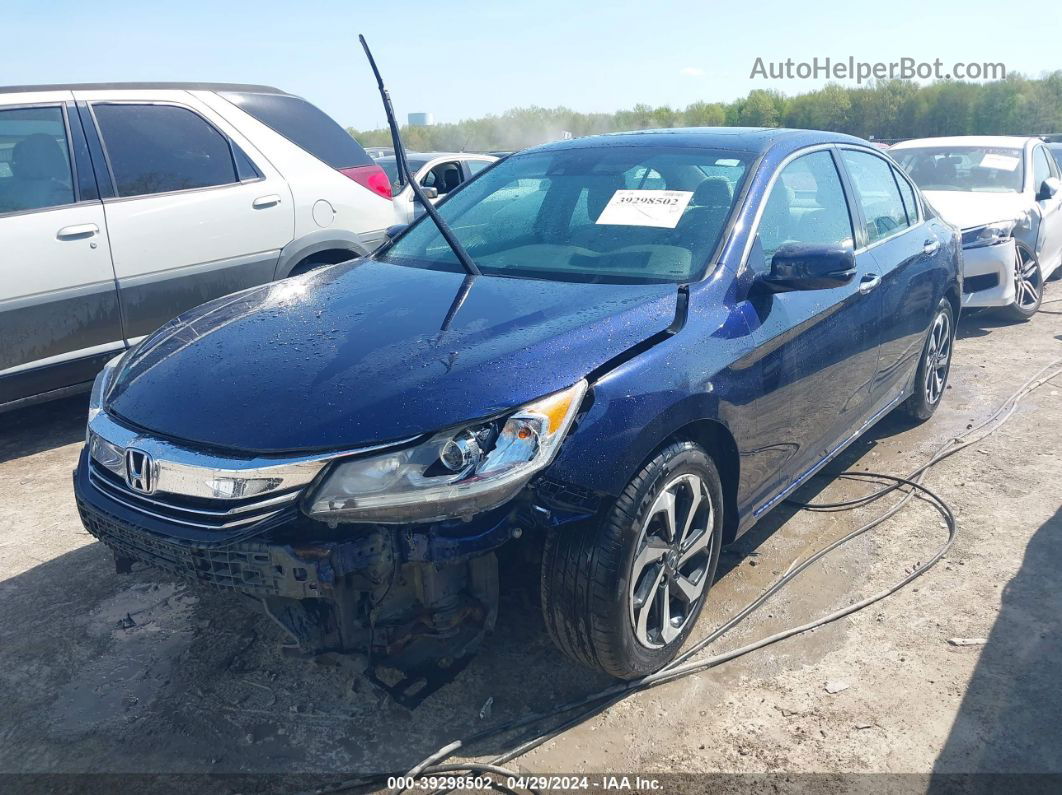 2016 Honda Accord Ex Blue vin: 1HGCR2F02GA007768