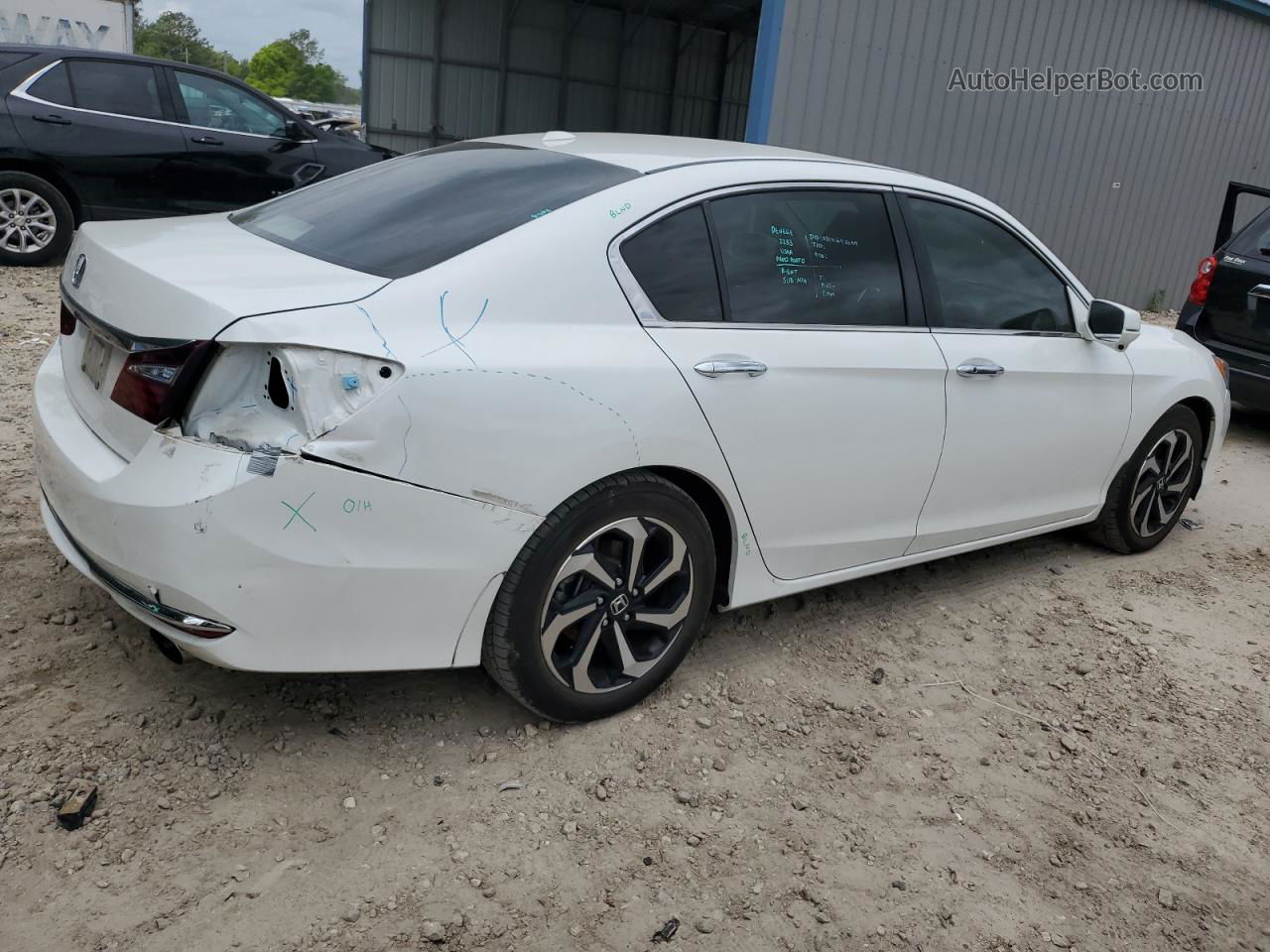 2016 Honda Accord Ex White vin: 1HGCR2F04GA130343