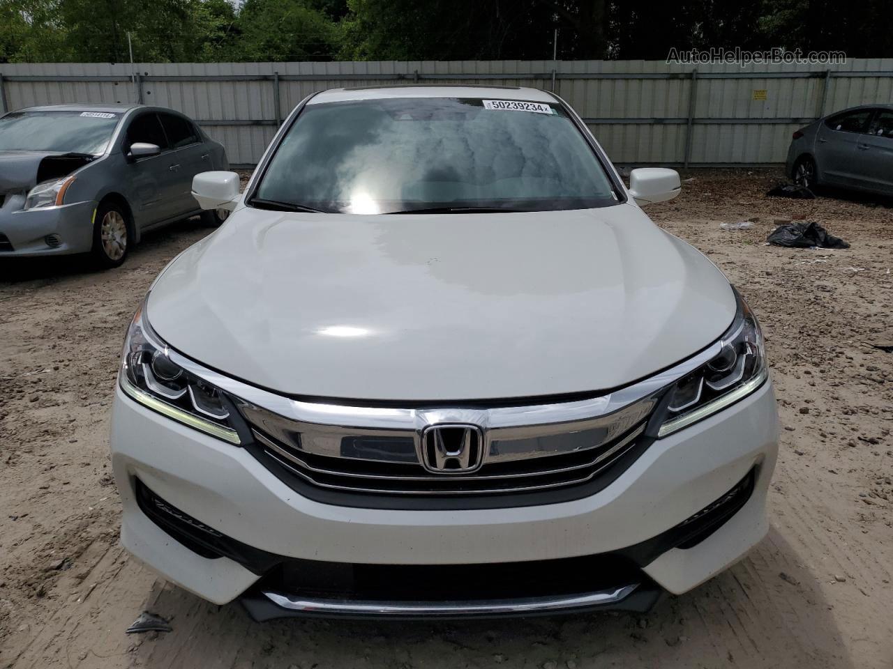 2016 Honda Accord Ex White vin: 1HGCR2F04GA130343