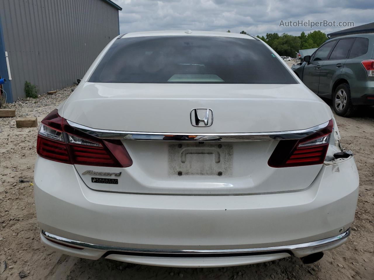 2016 Honda Accord Ex White vin: 1HGCR2F04GA130343