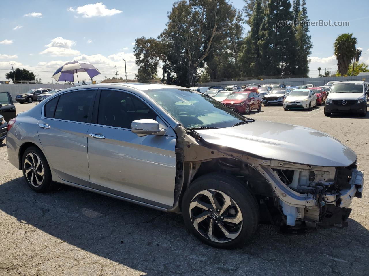 2016 Honda Accord Ex Silver vin: 1HGCR2F08GA202516