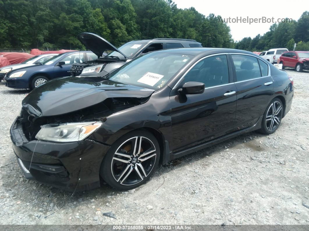 2017 Honda Accord Sedan Sport Se Black vin: 1HGCR2F10HA037572