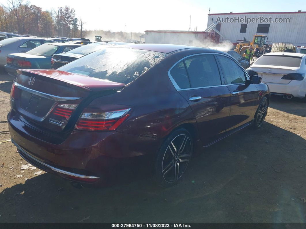 2017 Honda Accord Sport Se Maroon vin: 1HGCR2F15HA087545