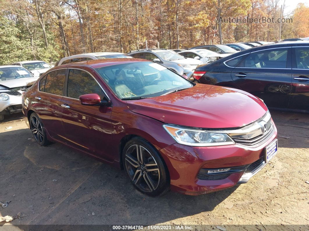 2017 Honda Accord Sport Se Maroon vin: 1HGCR2F15HA087545