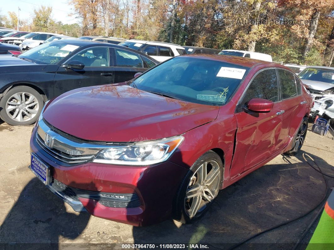 2017 Honda Accord Sport Se Maroon vin: 1HGCR2F15HA087545