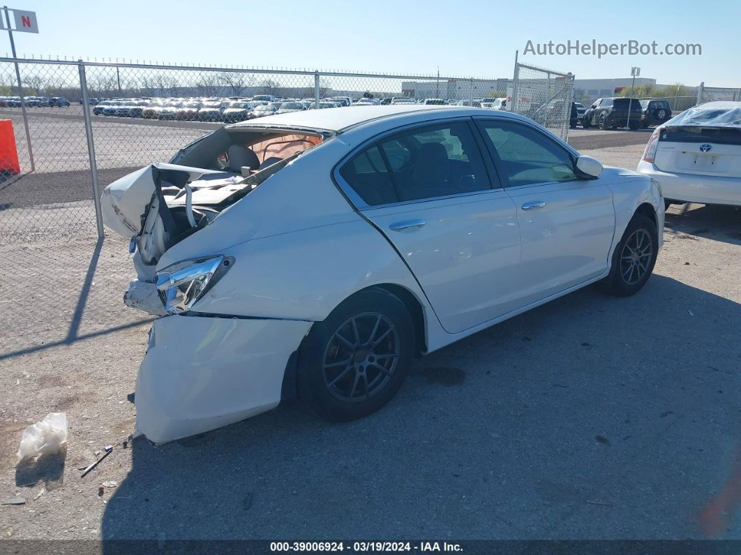 2014 Honda Accord Lx White vin: 1HGCR2F30EA054479