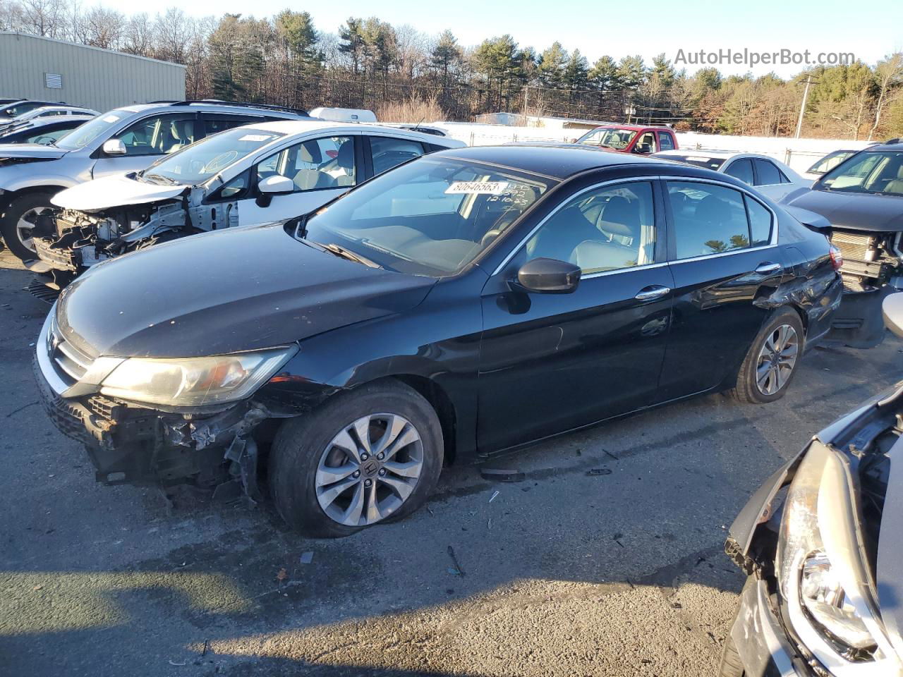 2014 Honda Accord Lx Black vin: 1HGCR2F30EA071556