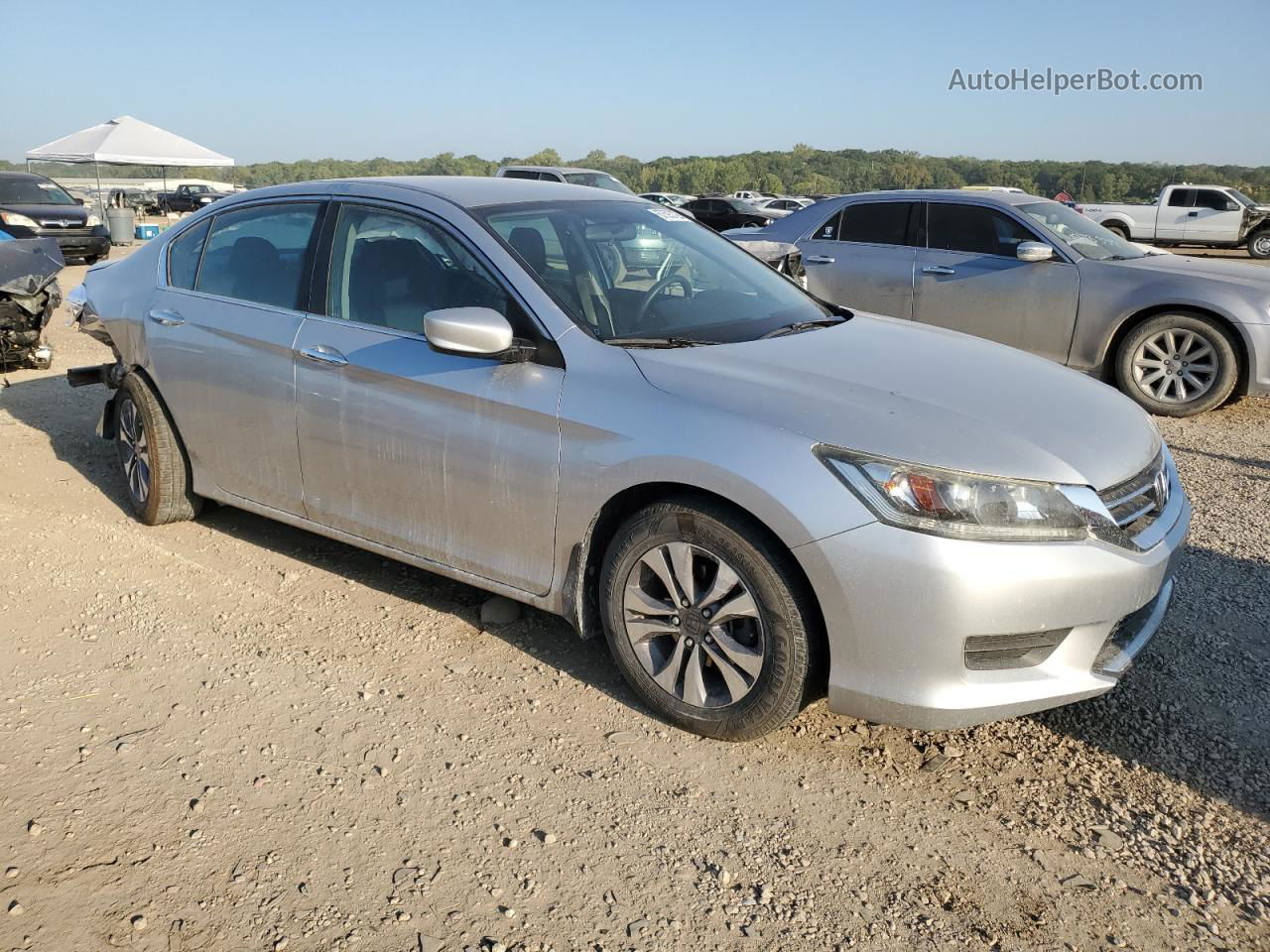 2014 Honda Accord Lx Silver vin: 1HGCR2F30EA075543