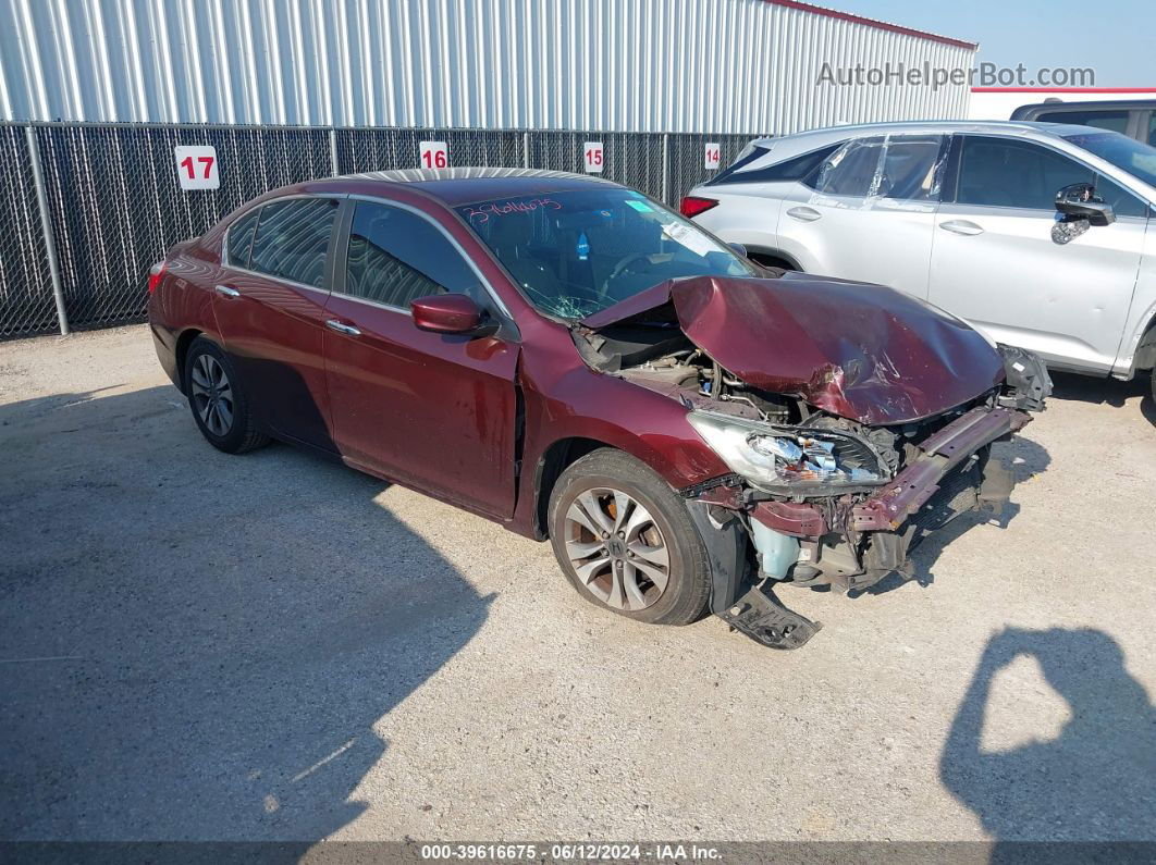 2014 Honda Accord Lx Burgundy vin: 1HGCR2F30EA194709