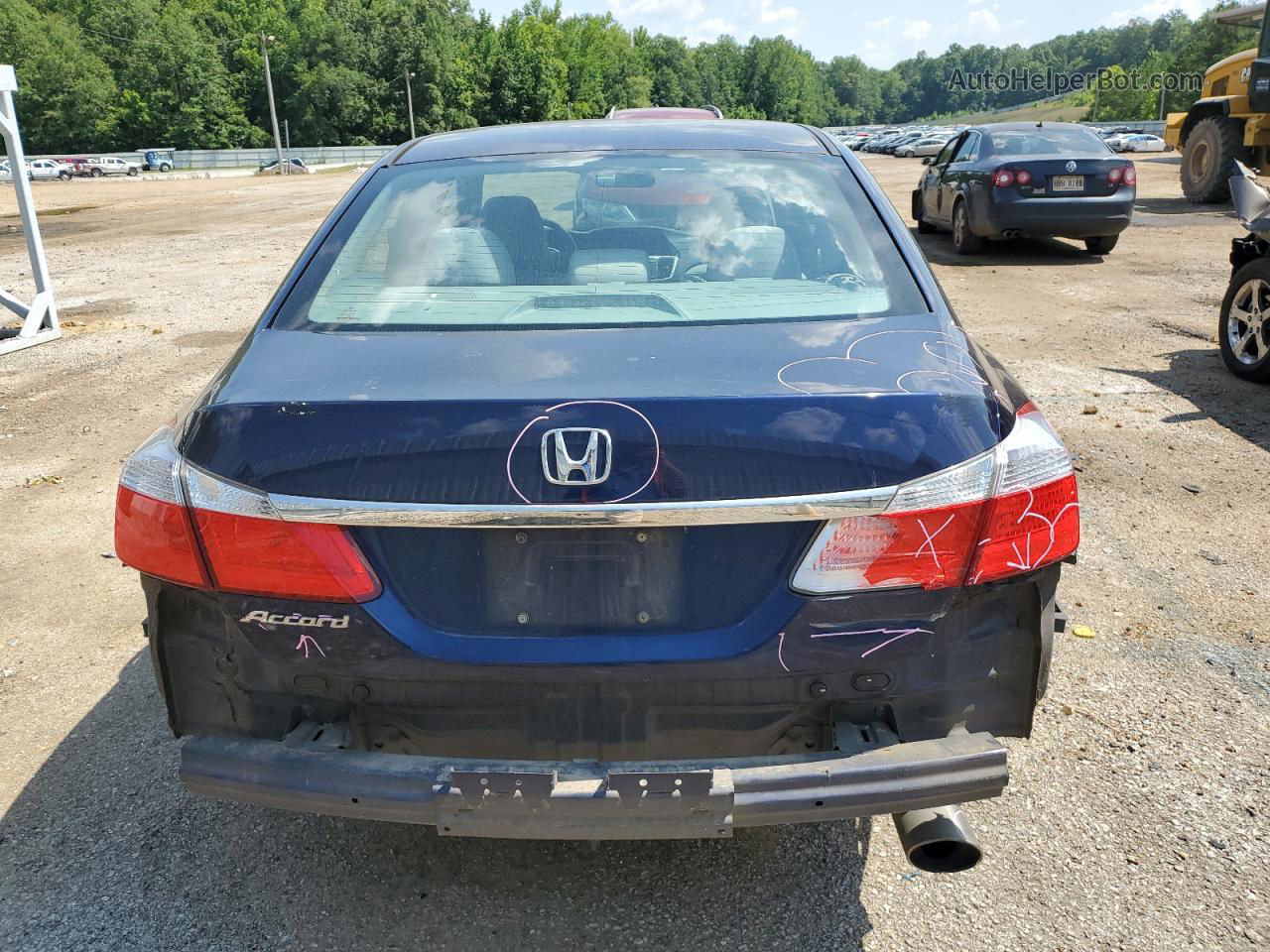 2014 Honda Accord Lx Blue vin: 1HGCR2F30EA208270