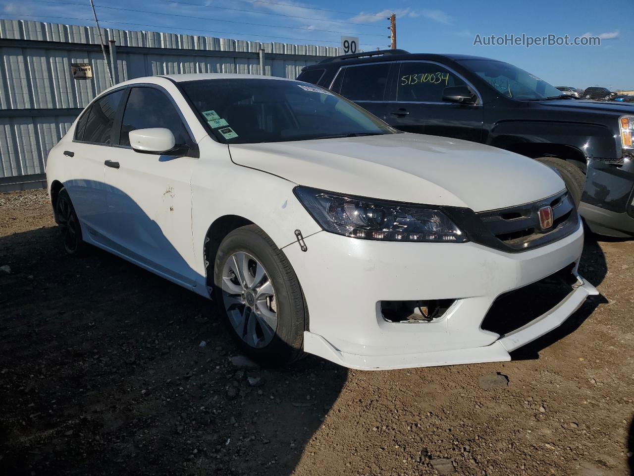 2014 Honda Accord Lx White vin: 1HGCR2F30EA259834