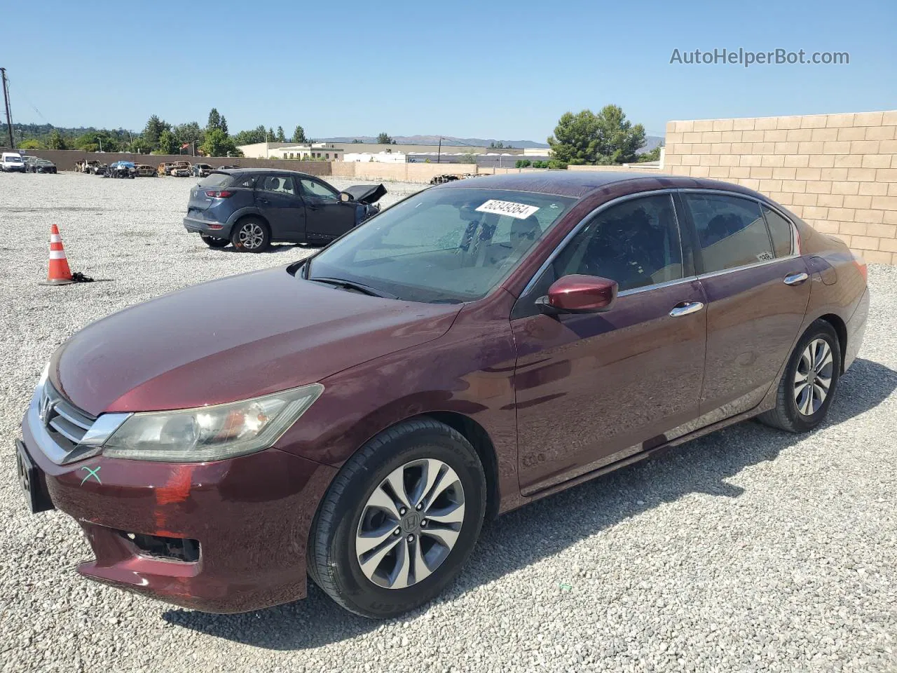 2015 Honda Accord Lx Burgundy vin: 1HGCR2F30FA035965