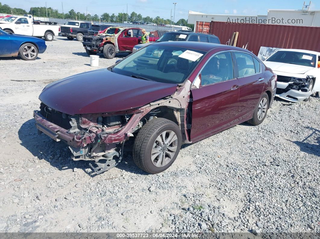 2015 Honda Accord Lx Maroon vin: 1HGCR2F30FA111703