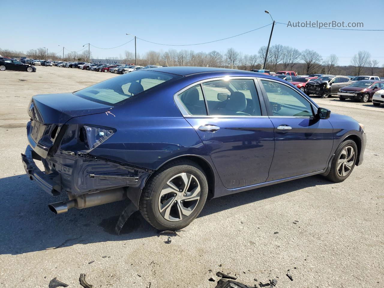 2016 Honda Accord Lx Blue vin: 1HGCR2F30GA198553