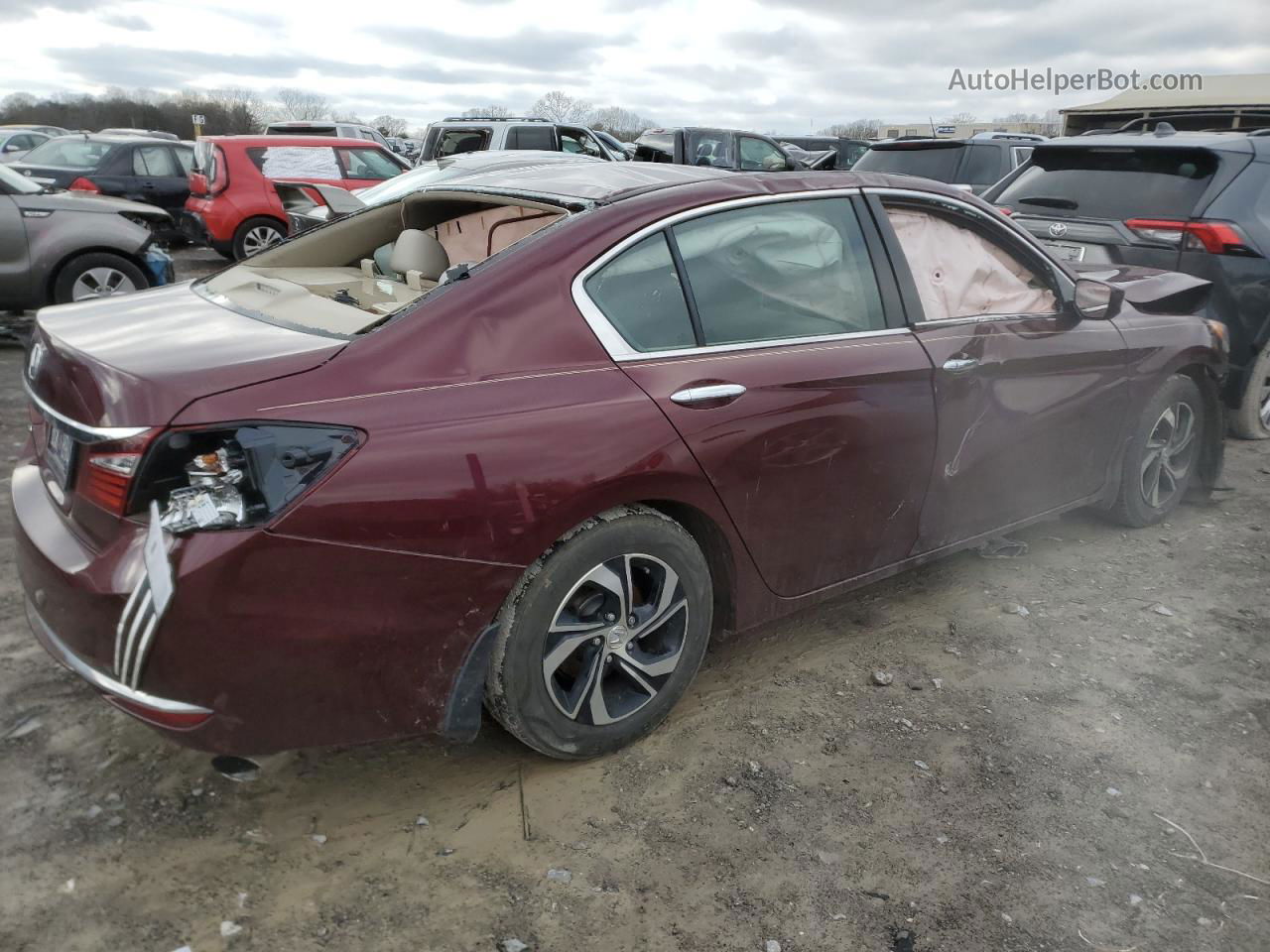 2017 Honda Accord Lx Maroon vin: 1HGCR2F30HA164145