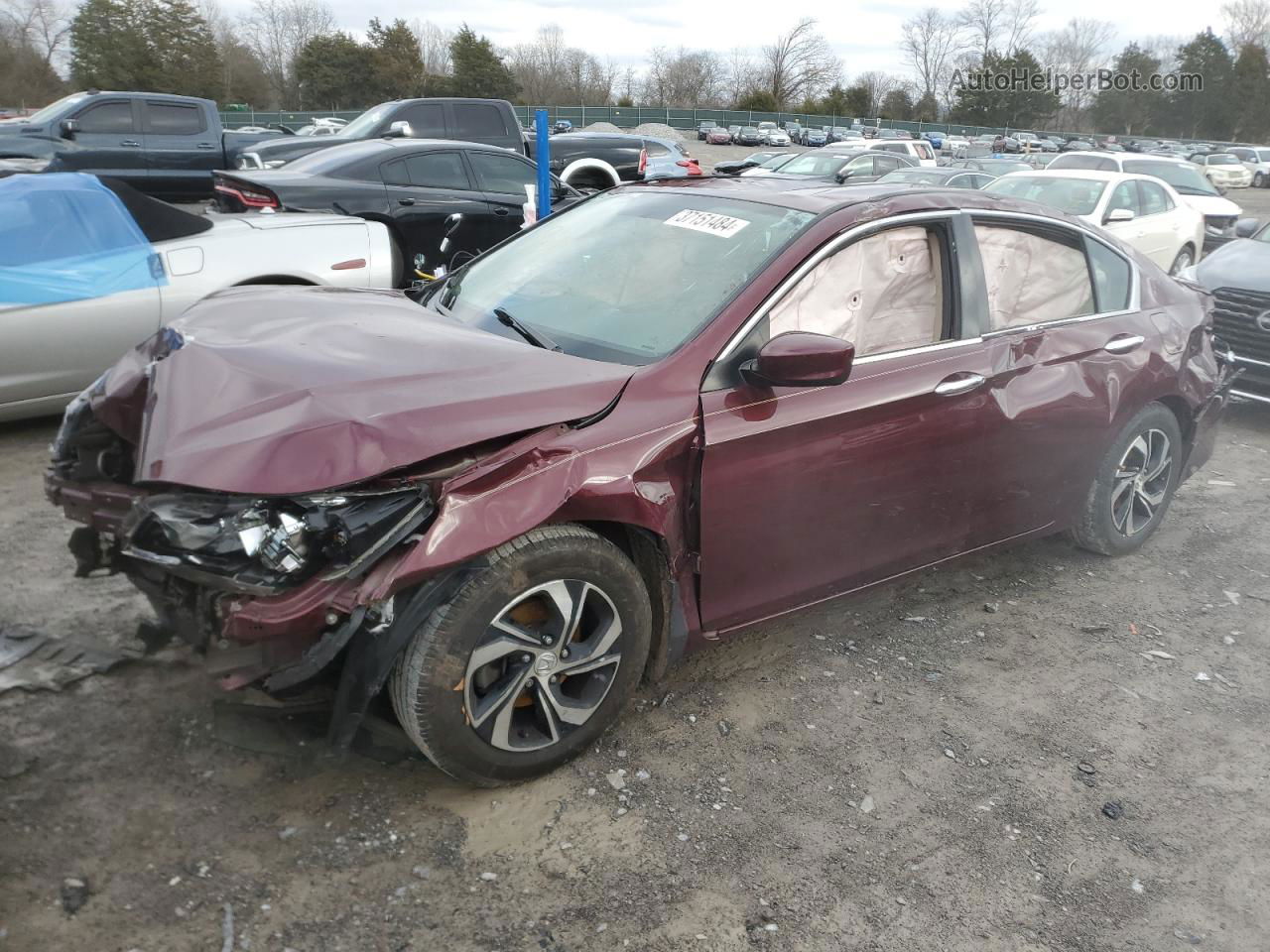 2017 Honda Accord Lx Maroon vin: 1HGCR2F30HA164145