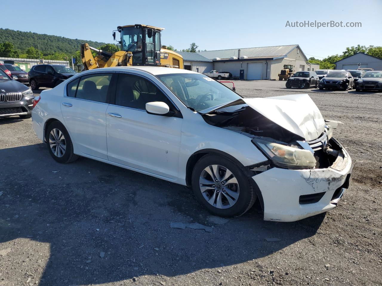 2014 Honda Accord Lx White vin: 1HGCR2F31EA051364