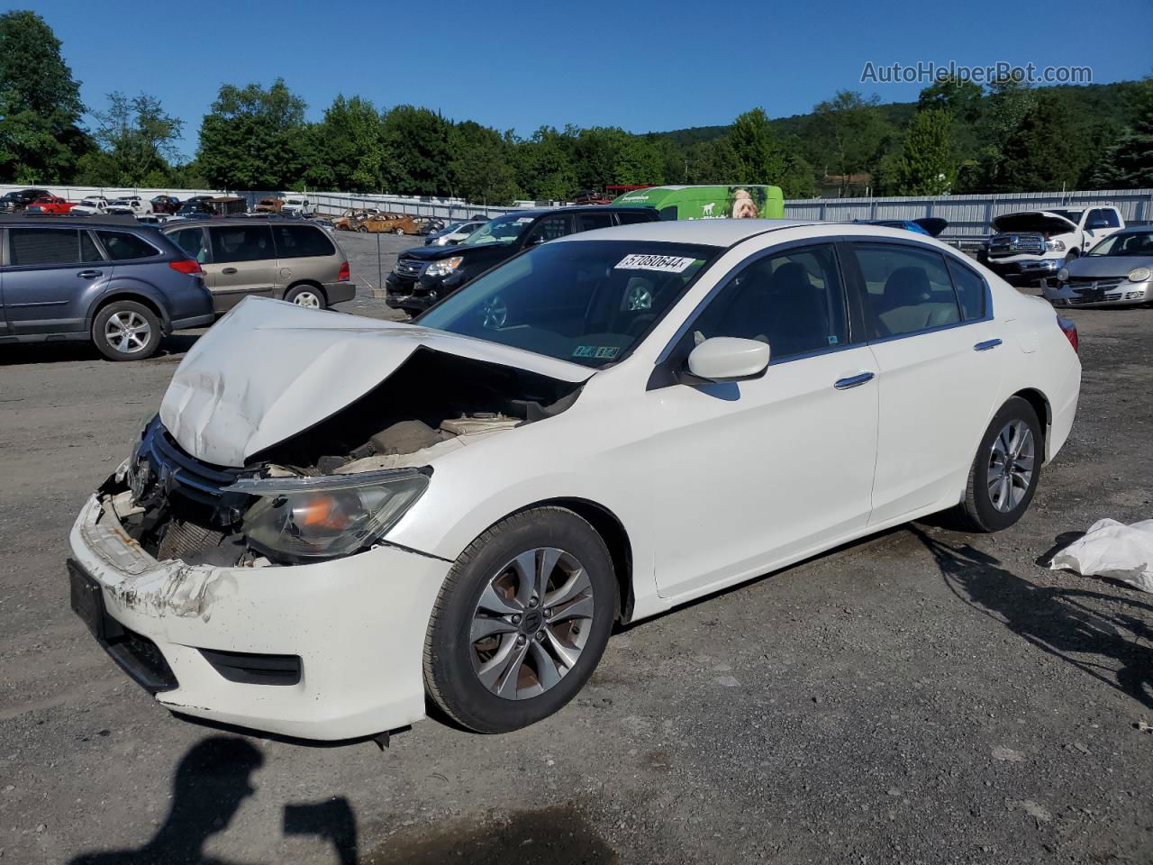 2014 Honda Accord Lx White vin: 1HGCR2F31EA051364