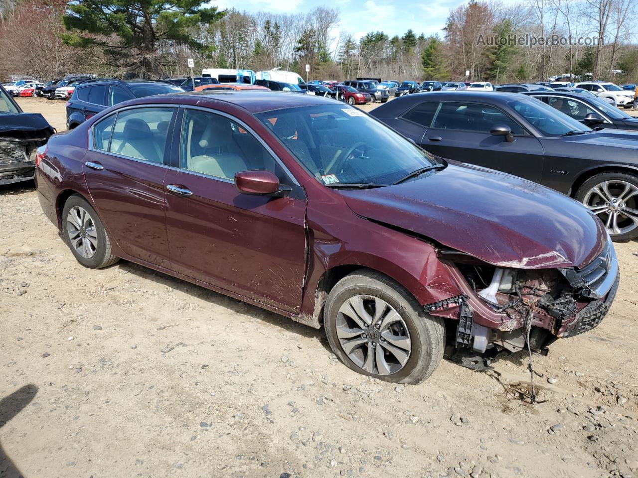 2015 Honda Accord Lx Maroon vin: 1HGCR2F31FA229453