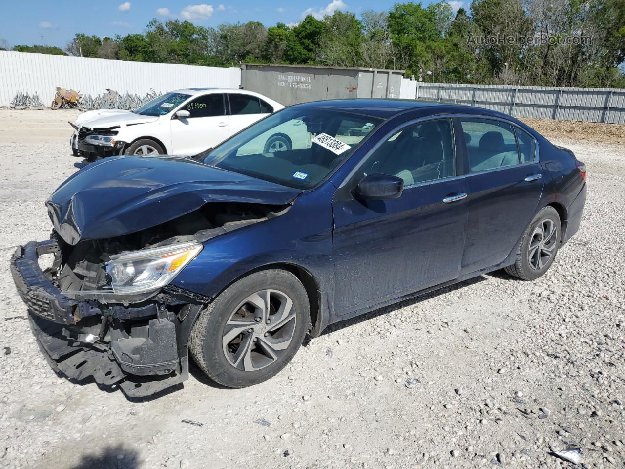 2016 Honda Accord Lx Blue vin: 1HGCR2F31GA216283