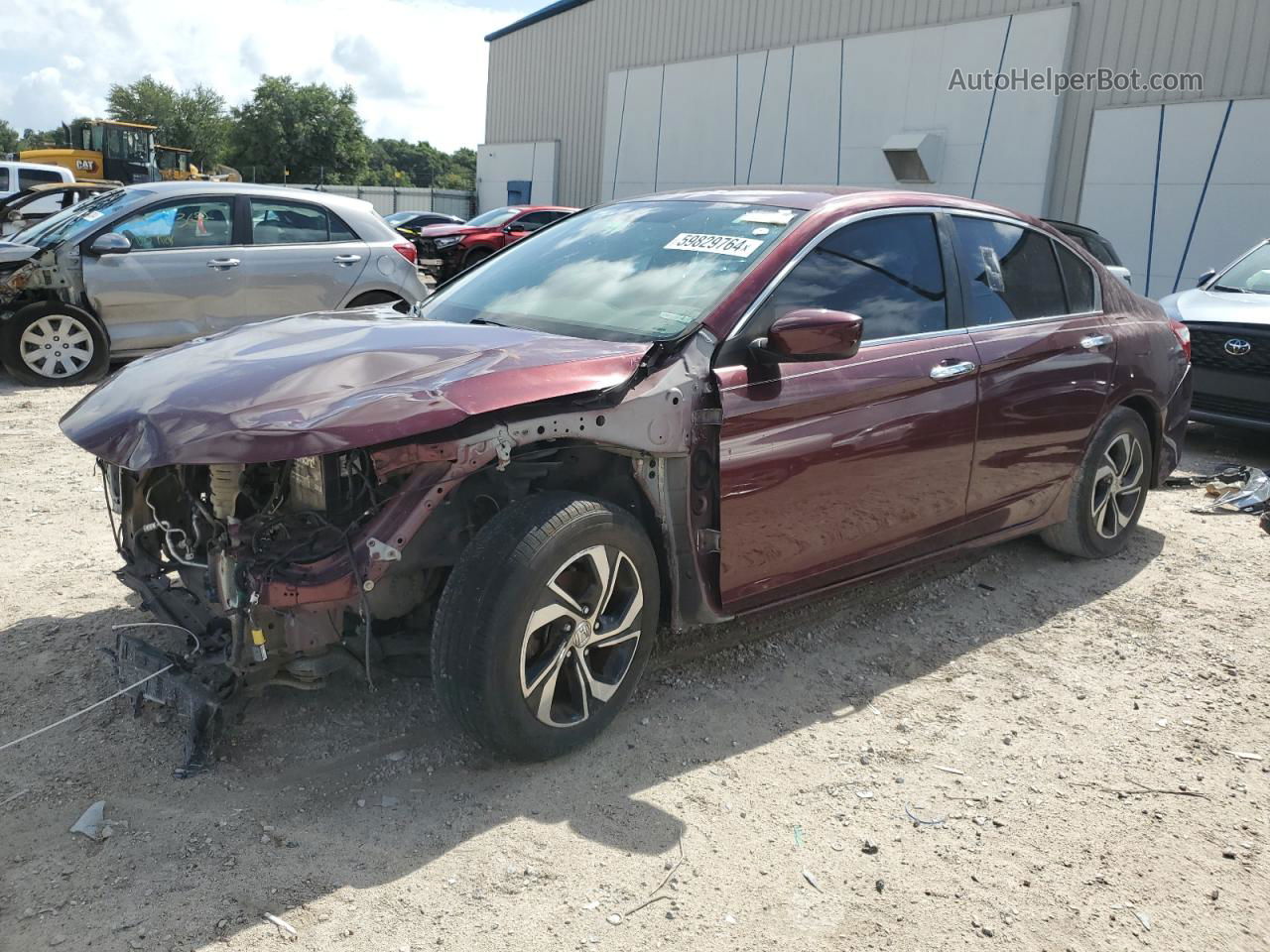 2017 Honda Accord Lx Maroon vin: 1HGCR2F31HA081355