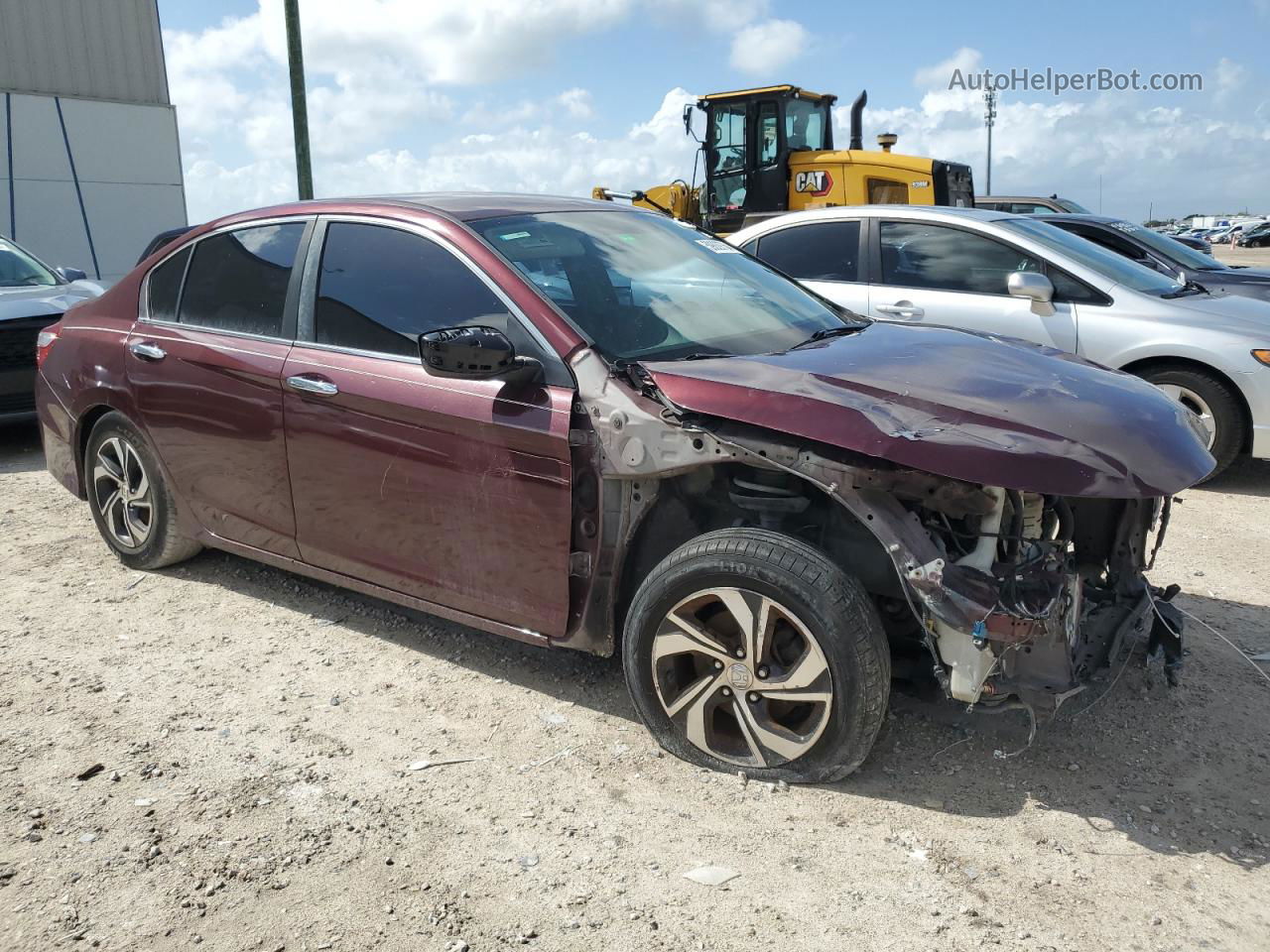 2017 Honda Accord Lx Maroon vin: 1HGCR2F31HA081355