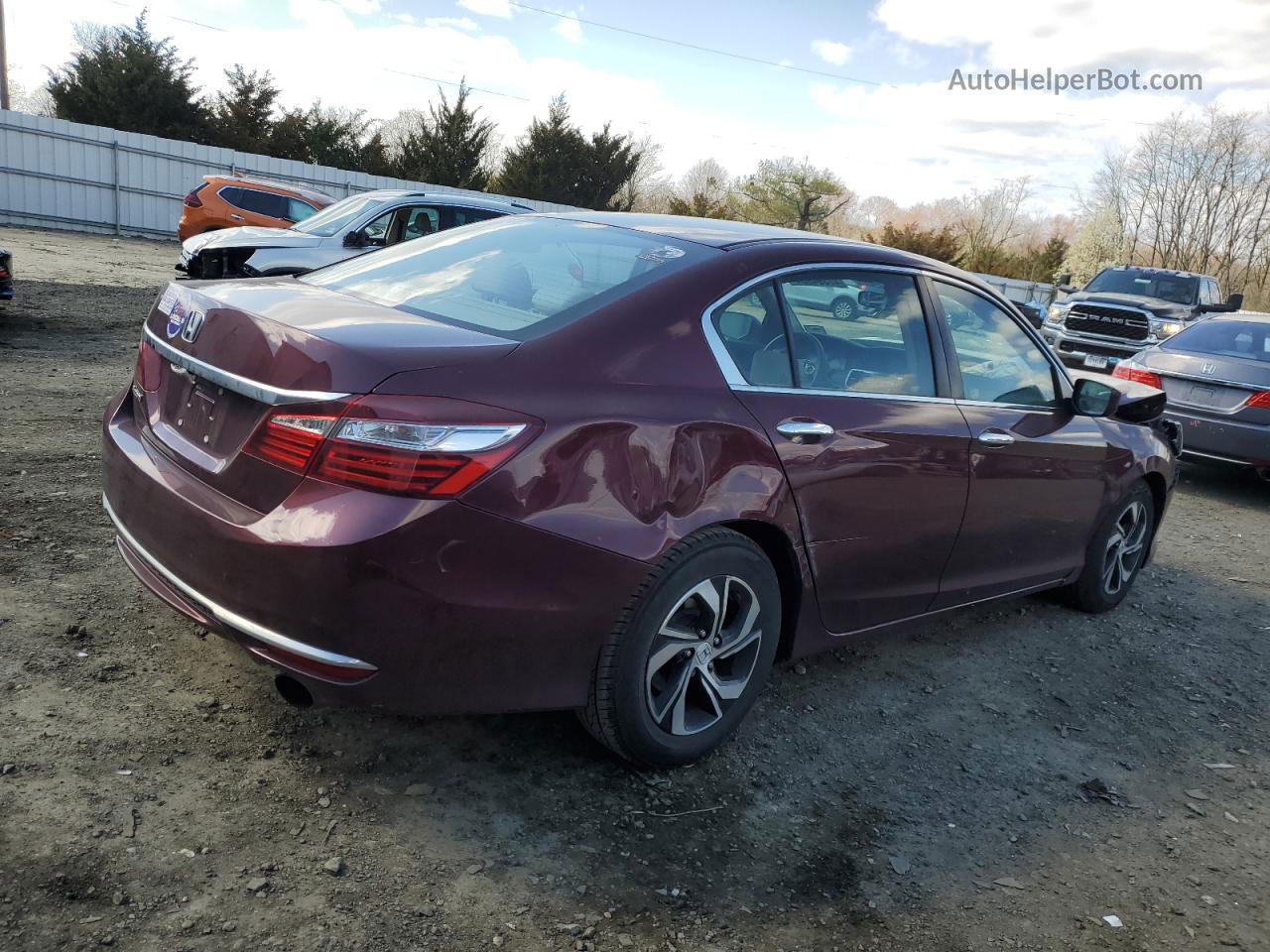 2017 Honda Accord Lx Maroon vin: 1HGCR2F31HA130134