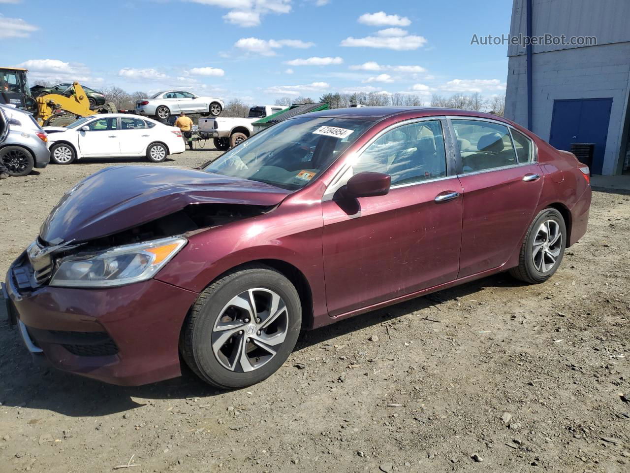 2017 Honda Accord Lx Maroon vin: 1HGCR2F31HA130134