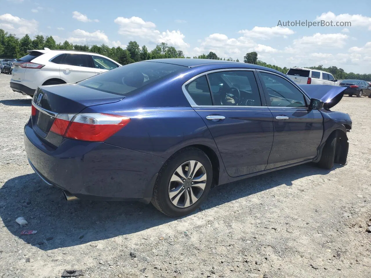 2014 Honda Accord Lx Blue vin: 1HGCR2F32EA085622