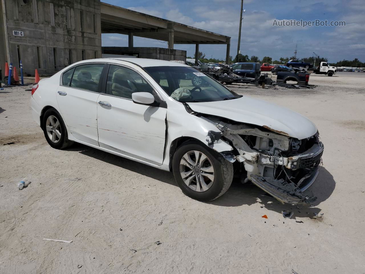 2014 Honda Accord Lx White vin: 1HGCR2F32EA151411