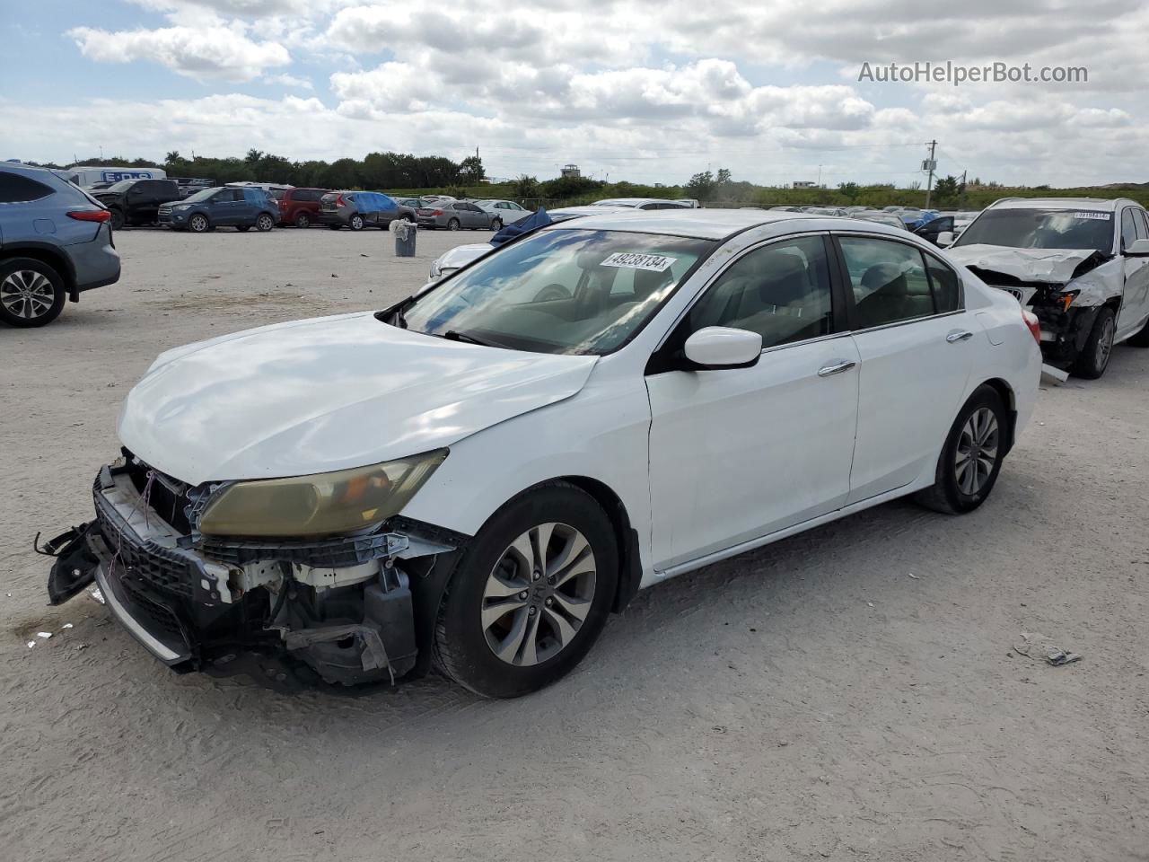 2014 Honda Accord Lx White vin: 1HGCR2F32EA151411